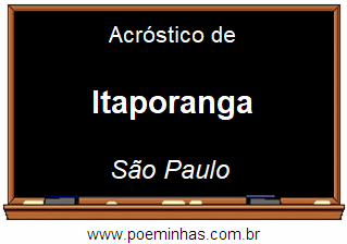 Acróstico da Cidade Itaporanga