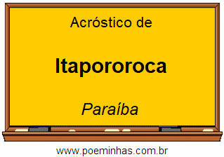 Acróstico da Cidade Itapororoca