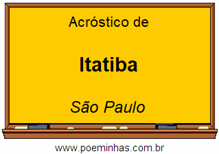 Acróstico da Cidade Itatiba