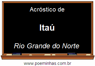 Acróstico da Cidade Itaú