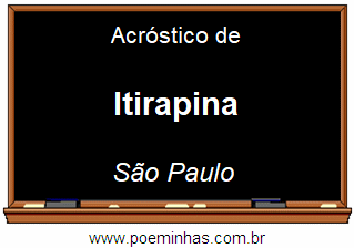 Acróstico da Cidade Itirapina