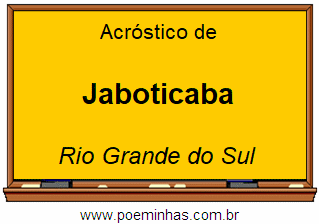 Acróstico da Cidade Jaboticaba