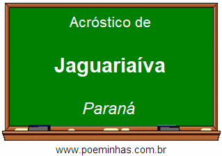 Acróstico da Cidade Jaguariaíva