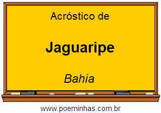 Acróstico da Cidade Jaguaripe