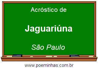 Acróstico da Cidade Jaguariúna