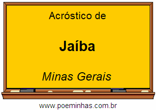 Acróstico da Cidade Jaíba