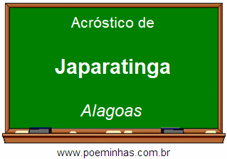 Acróstico da Cidade Japaratinga