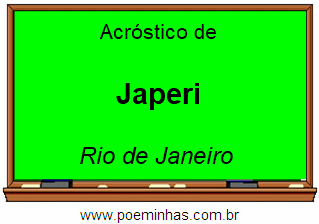 Acróstico da Cidade Japeri