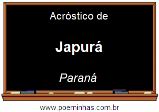 Acróstico da Cidade Japurá