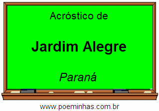 Acróstico da Cidade Jardim Alegre