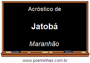 Acróstico da Cidade Jatobá