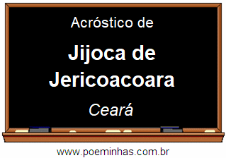 Acróstico da Cidade Jijoca de Jericoacoara