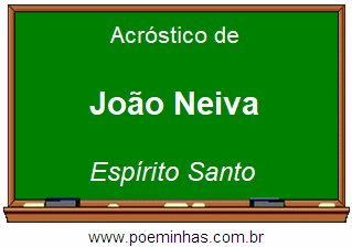 Acróstico da Cidade João Neiva