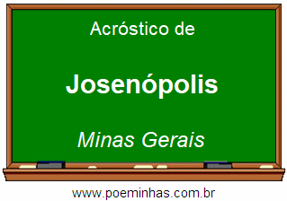 Acróstico da Cidade Josenópolis