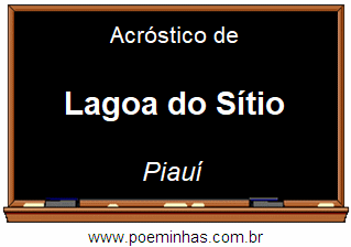 Acróstico da Cidade Lagoa do Sítio