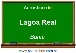 Acróstico da Cidade Lagoa Real