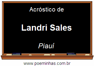 Acróstico da Cidade Landri Sales