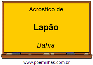 Acróstico da Cidade Lapão