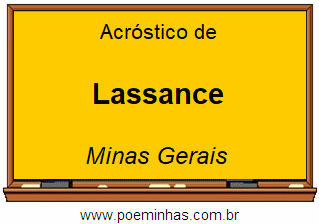 Acróstico da Cidade Lassance