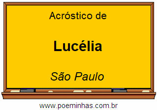 Acróstico da Cidade Lucélia