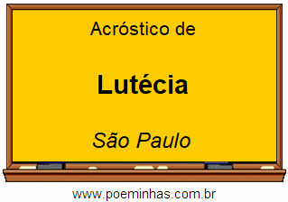 Acróstico da Cidade Lutécia