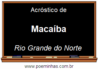 Acróstico da Cidade Macaíba