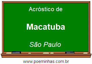 Acróstico da Cidade Macatuba