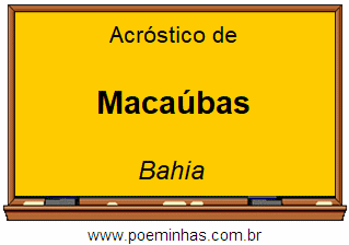 Acróstico da Cidade Macaúbas