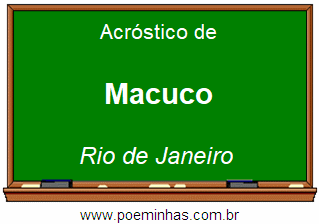 Acróstico da Cidade Macuco