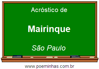 Acróstico da Cidade Mairinque