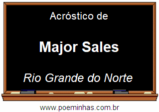 Acróstico da Cidade Major Sales