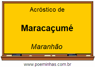 Acróstico da Cidade Maracaçumé