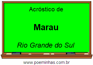 Acróstico da Cidade Marau