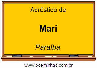 Acróstico da Cidade Mari