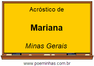 Acróstico da Cidade Mariana