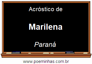 Acróstico da Cidade Marilena