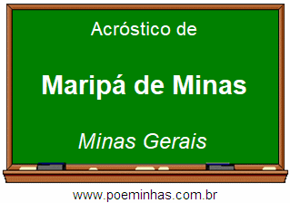 Acróstico da Cidade Maripá de Minas
