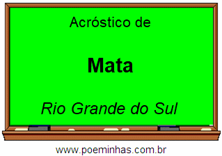 Acróstico da Cidade Mata