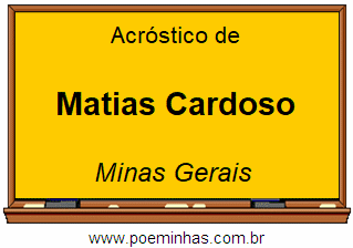 Acróstico da Cidade Matias Cardoso