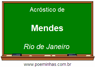 Acróstico da Cidade Mendes