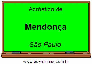 Acróstico da Cidade Mendonça