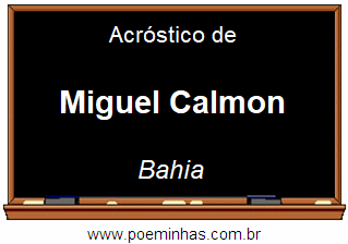 Acróstico da Cidade Miguel Calmon