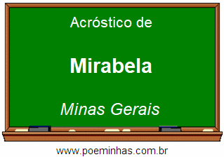 Acróstico da Cidade Mirabela