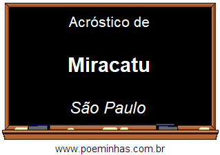 Acróstico da Cidade Miracatu