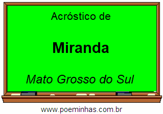 Acróstico da Cidade Miranda