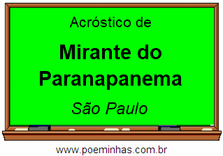 Acróstico da Cidade Mirante do Paranapanema