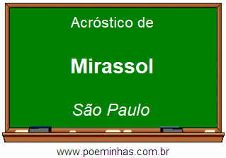 Acróstico da Cidade Mirassol