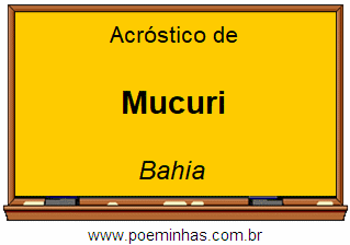 Acróstico da Cidade Mucuri