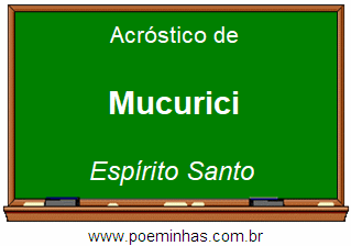 Acróstico da Cidade Mucurici