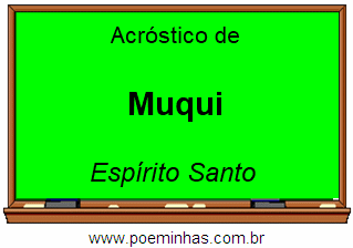 Acróstico da Cidade Muqui